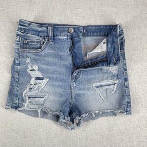 American Eagle Shorts Womens 4 Next Level Stretch Distressed Denim High Rise